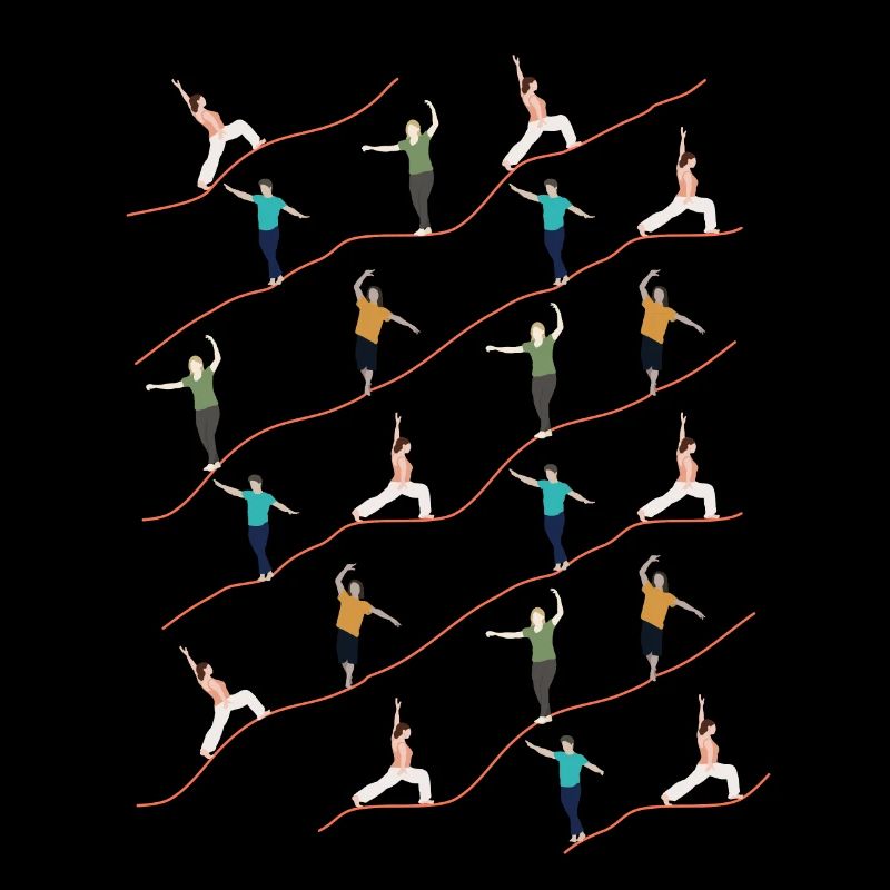 Pattern Illustration Slackers Balancing Indoor