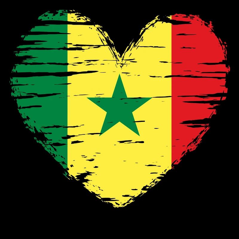 Sénégal coeur drapeau blason