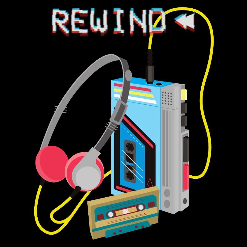 Conception de cassette de rembobinage de musique rétro