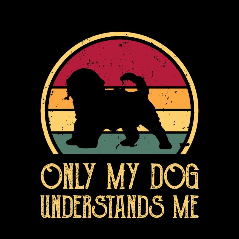 Cockapoo Dog Lover Silhouette Vintage Sunset