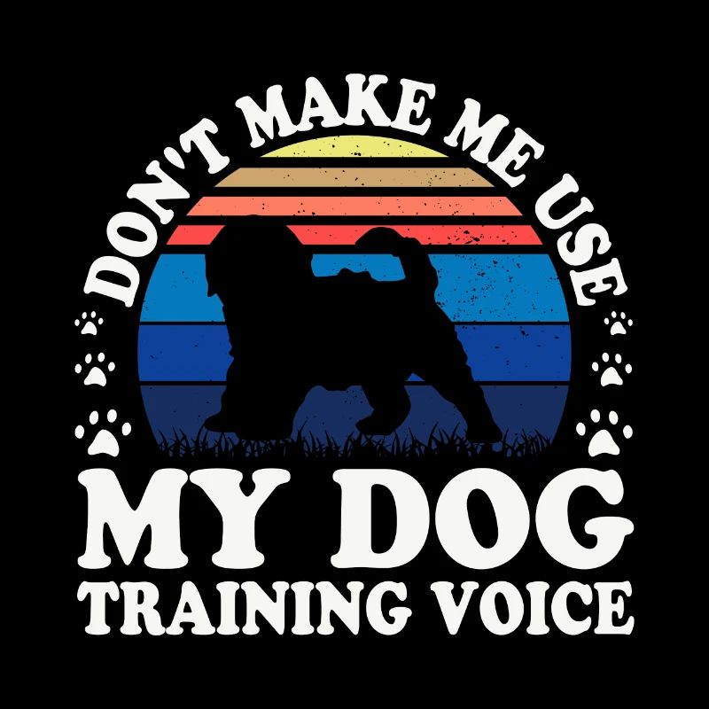 Cockapoo Dog Lover Silhouette Vintage Sunset