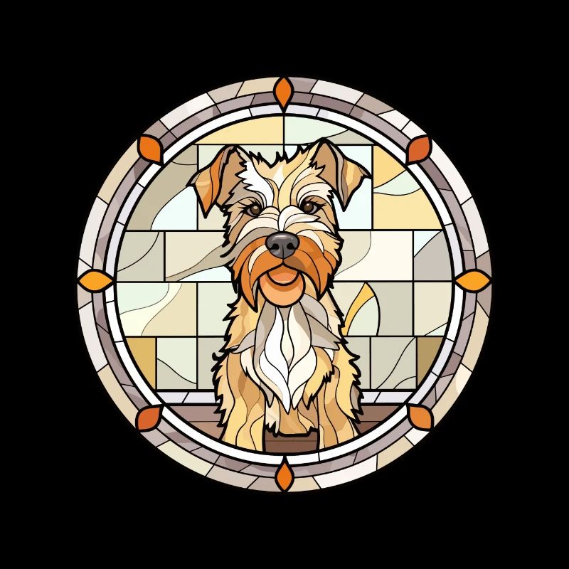 Lucas Terrier Hunderasse Buntes Glas Wat