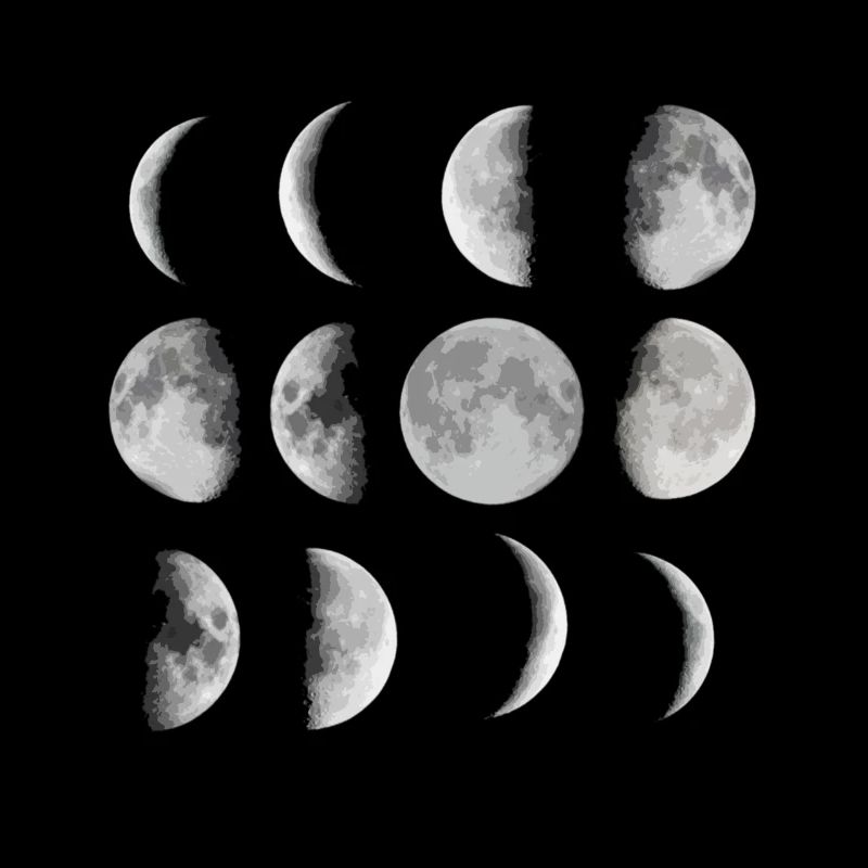 Moon phase gift moon crescent moon full moon night