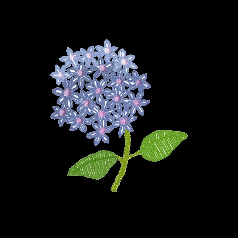 gestickte Hortensie