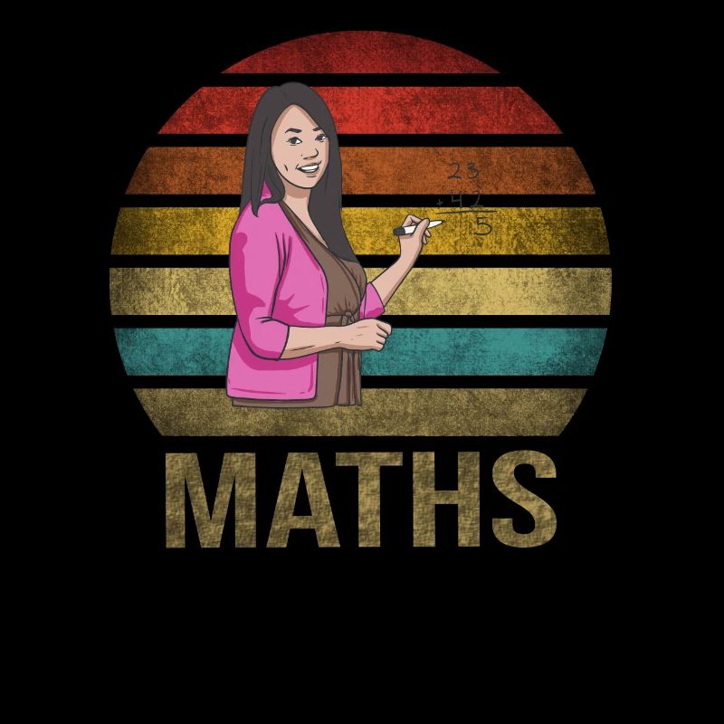 Math Teacher Mathematics School Retro Sunset
