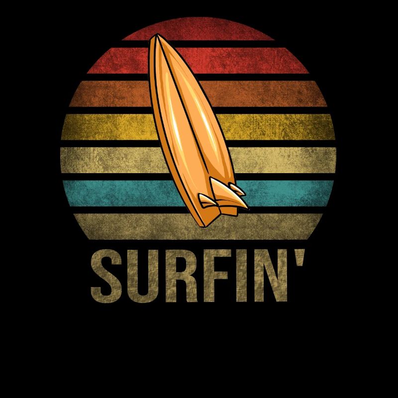 Surf or Die Surfboard Summer Retro Coucher de soleil