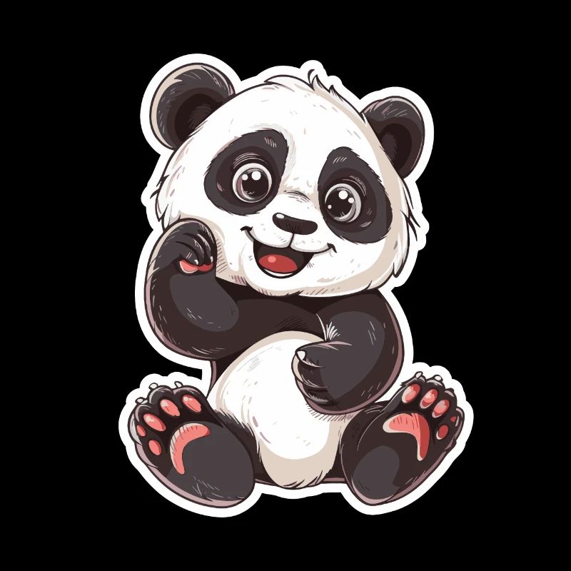 Exubérant Panda Buddy Sticker