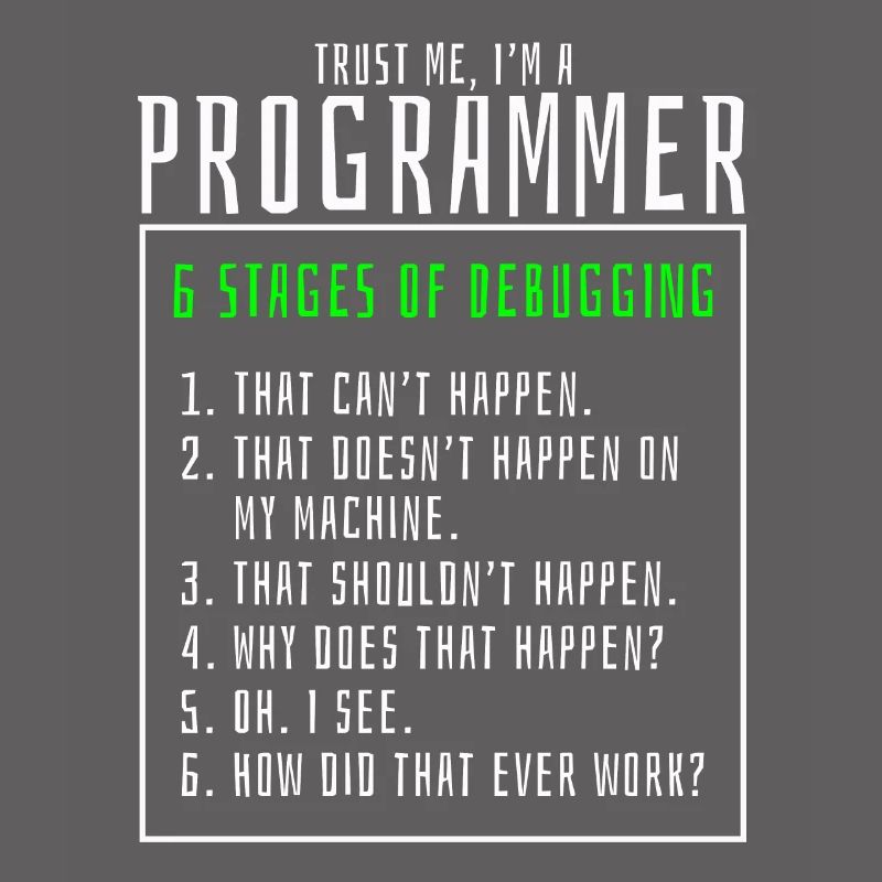 Debugging von Stufen Computerprogrammierer