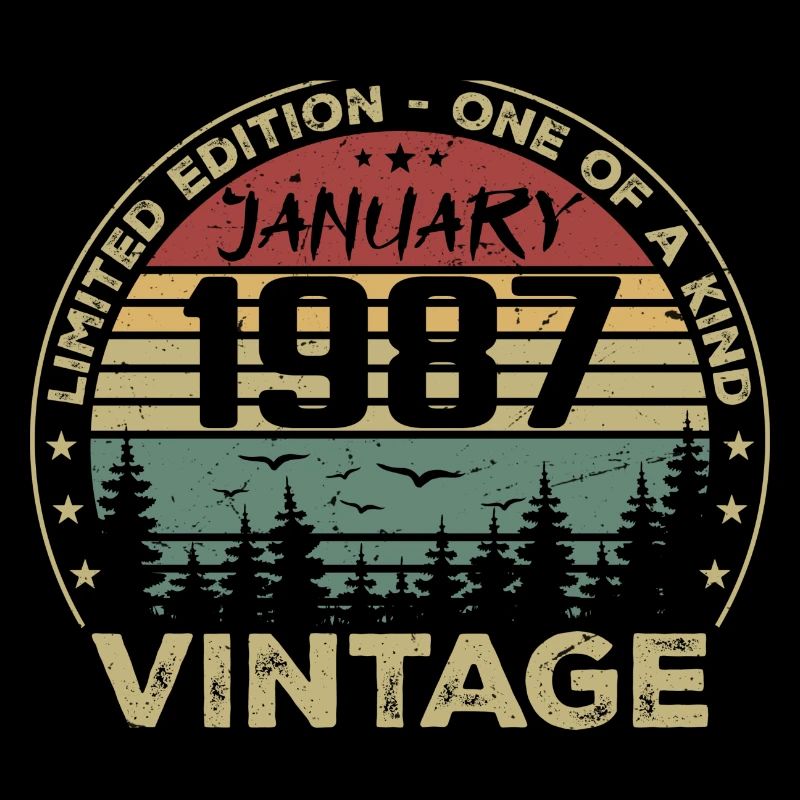 Vintage Janvier 1987 Anniversaire Janvier 1987