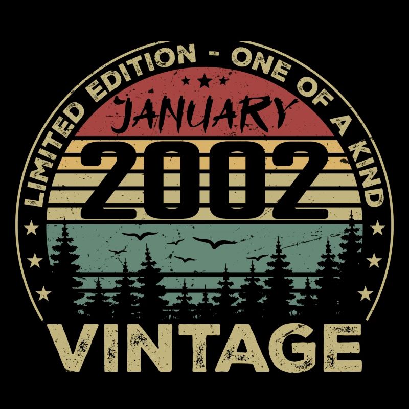 Vintage Janvier 2002 Anniversaire Janvier 2002