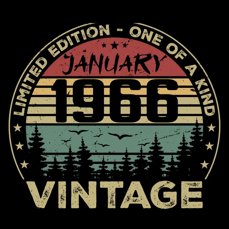 Vintage Janvier 1966 Anniversaire Janvier 1966