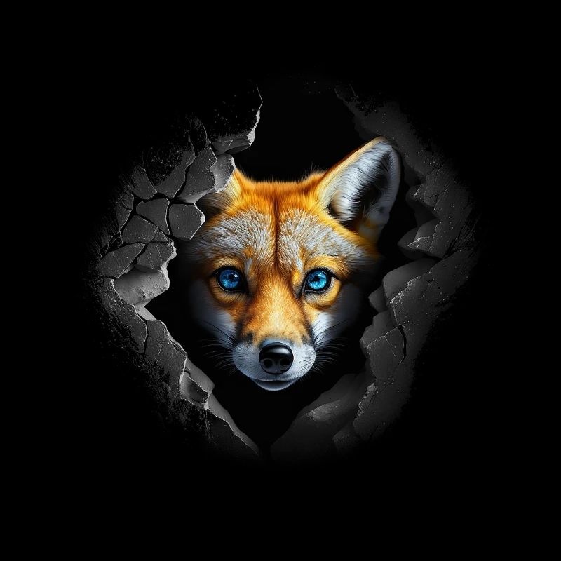 Fuchs Knuffig Tiere Geschenk Kunst Tiermotiv