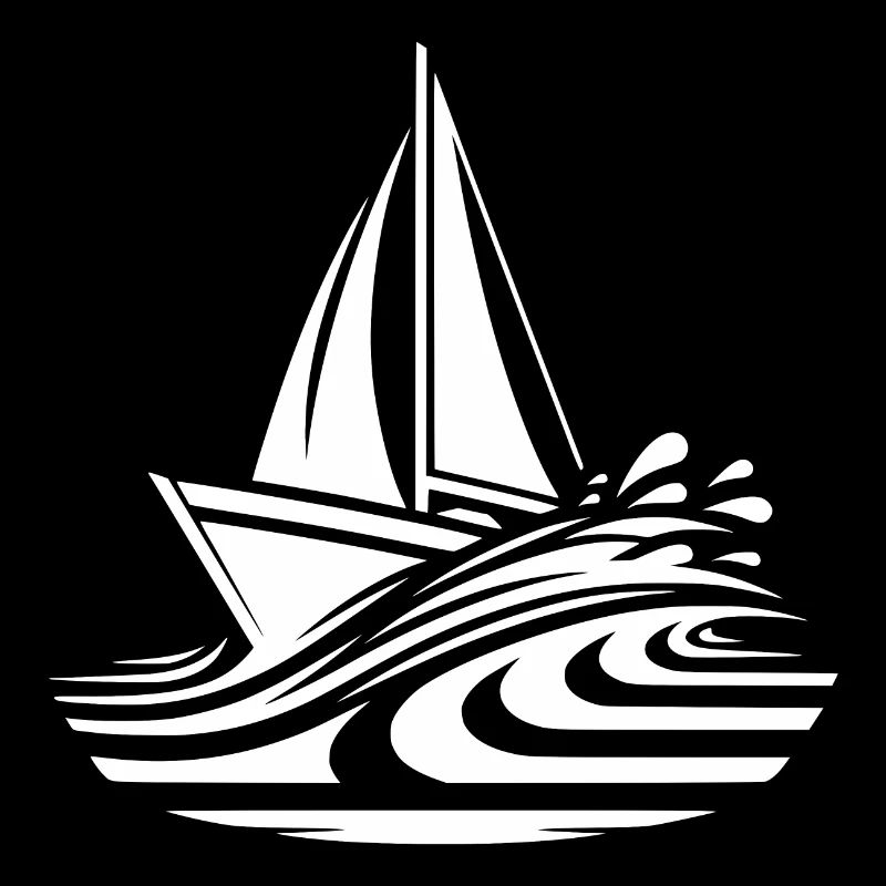 Voilier rapide sur le cap dans les grosses vagues