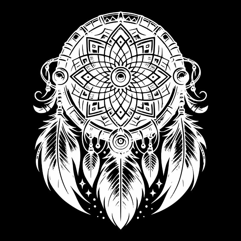 Ancien attrape-rêves objet culte style plume