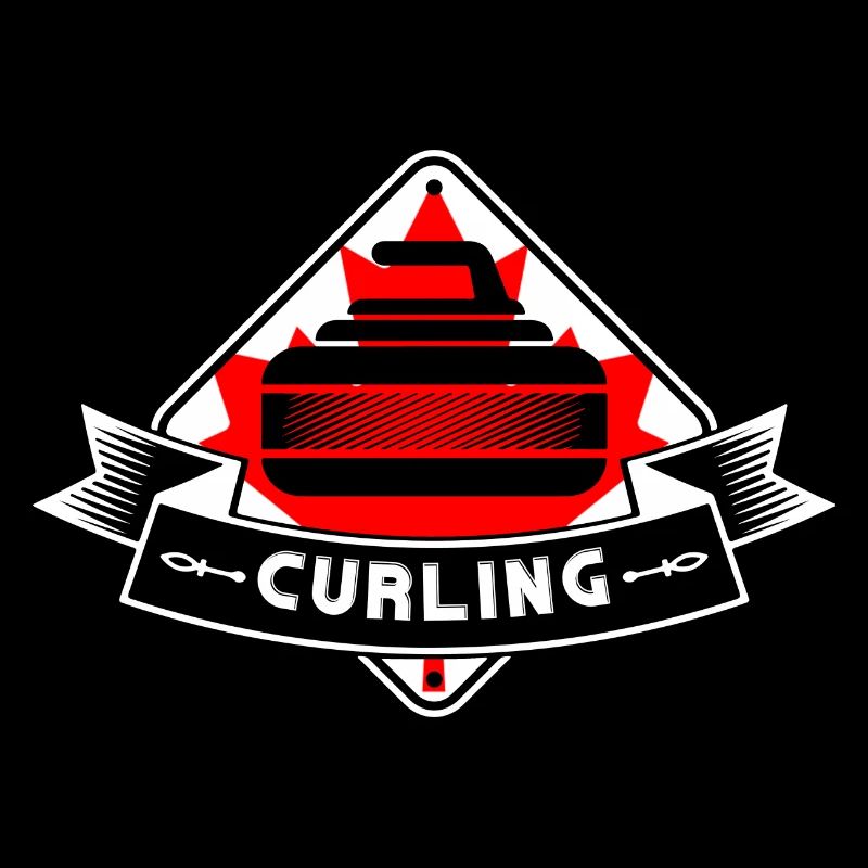 Curling Pierre de curling Canada Curler Curling drapeau canadien Curling