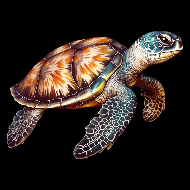 Elegant Cute Sea Turtle