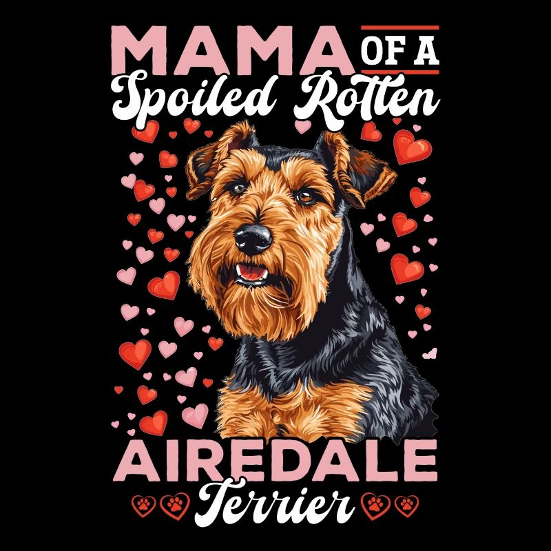 Maman chienne d’un terrier Airedale pourri gâté