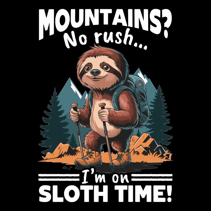 Sloth Hiking Mountains Mountains? No rush