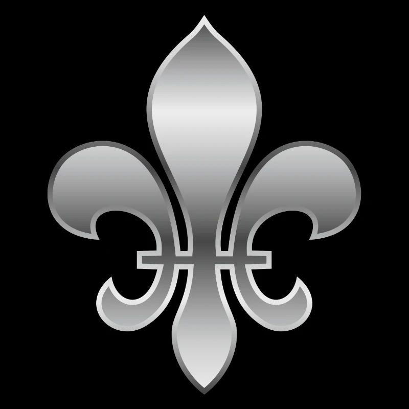 Fleur de Lys / Fleur de Lis Aspect argent métallisé
