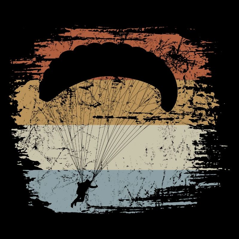 Gleitschirm - Retro - Vintage - Silhouette