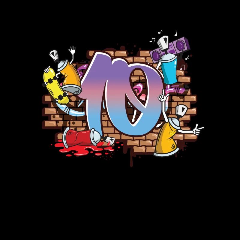 Hiphop Dancer Graffiti Artist Typography 10th