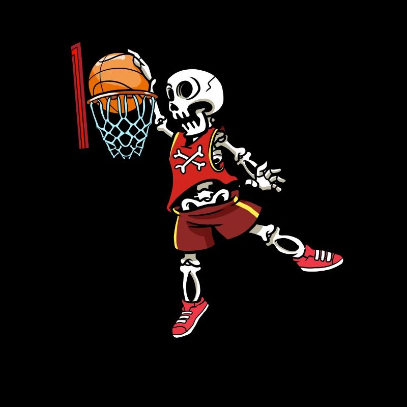Basketteur Skeleton Dunking Basketballer