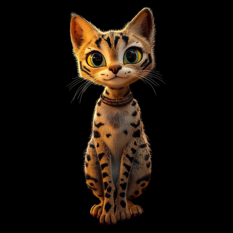 Savannah Chat Chat Maman Mignon Serval Léopard Chats