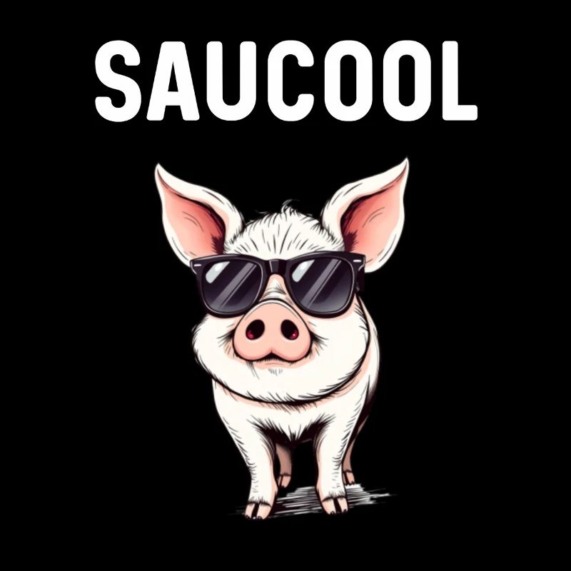 Lustiges Schwein mit Sonnenbrille Saucool Spruch