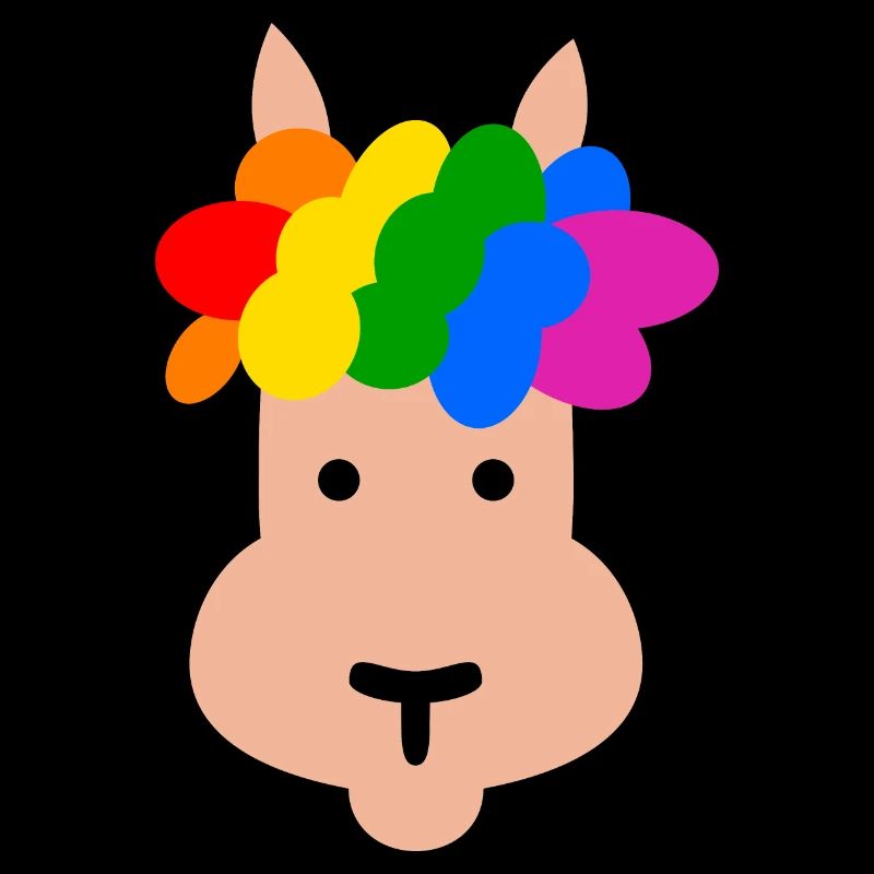 Lama mit Regenbogen Frisur