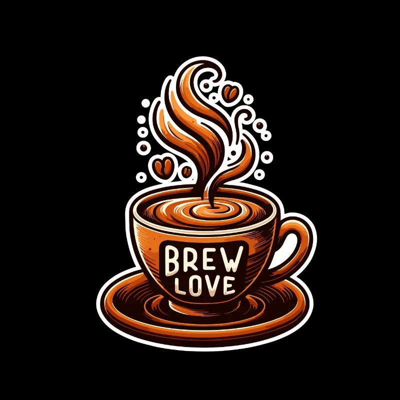 Brew Love - Coffee Cup Illustration