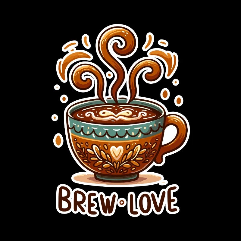 Brew Love - Coffee Cup Illustration