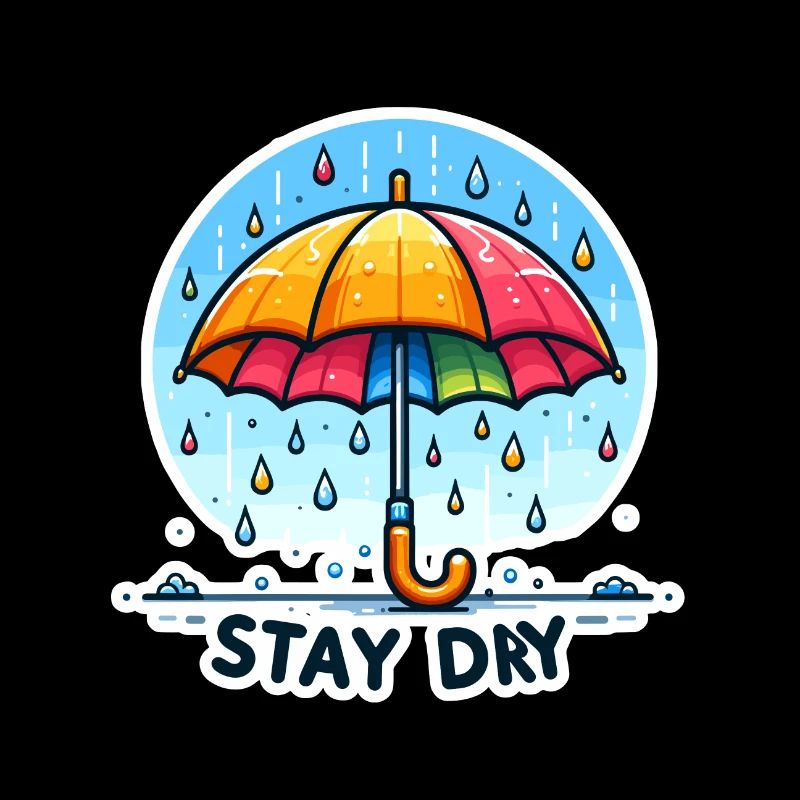 Restez au sec - Illustration de parapluie