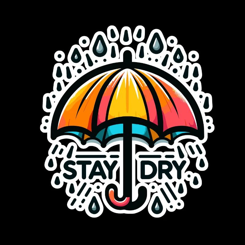 Restez au sec - Illustration de parapluie