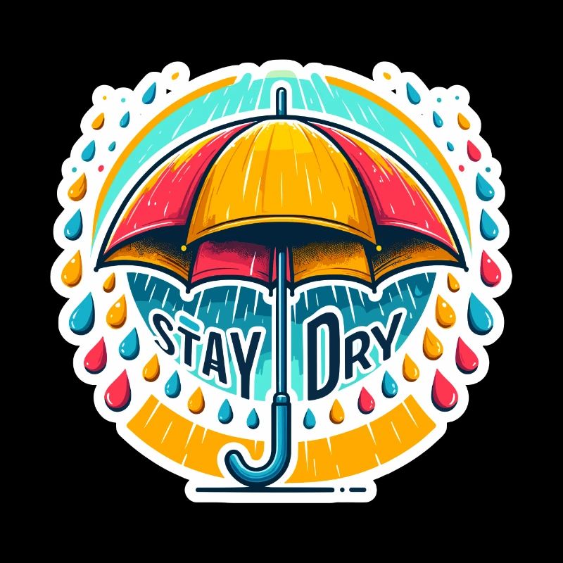Restez au sec - Illustration de parapluie
