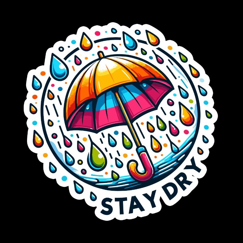 Restez au sec - Illustration de parapluie