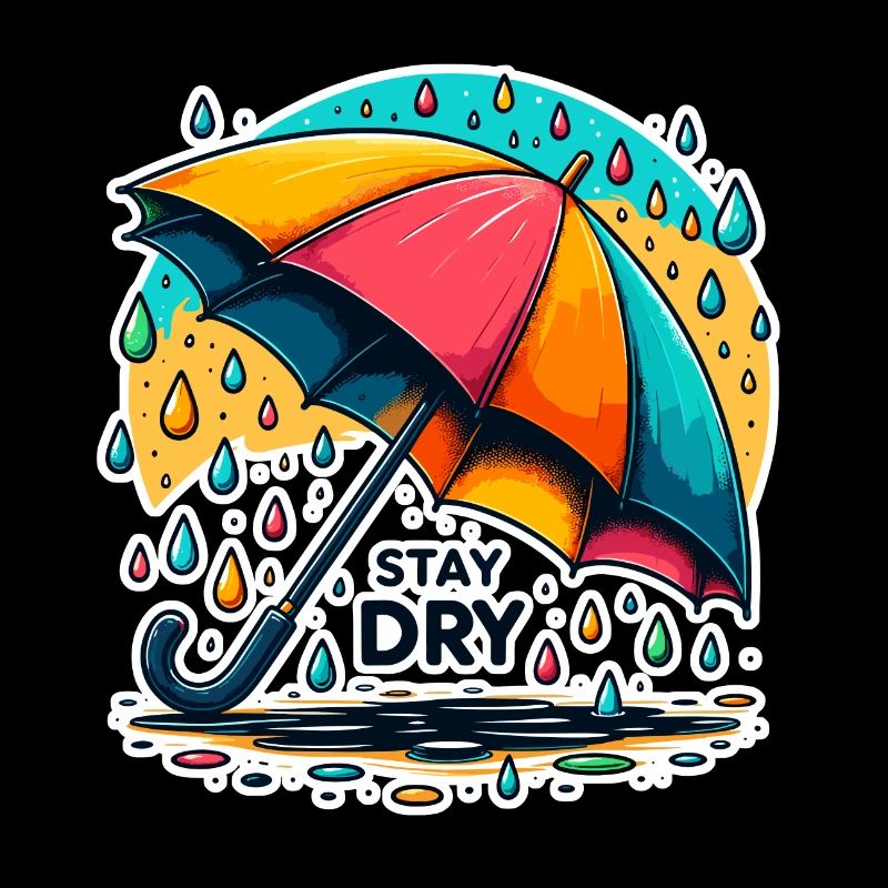 Restez au sec - Illustration de parapluie
