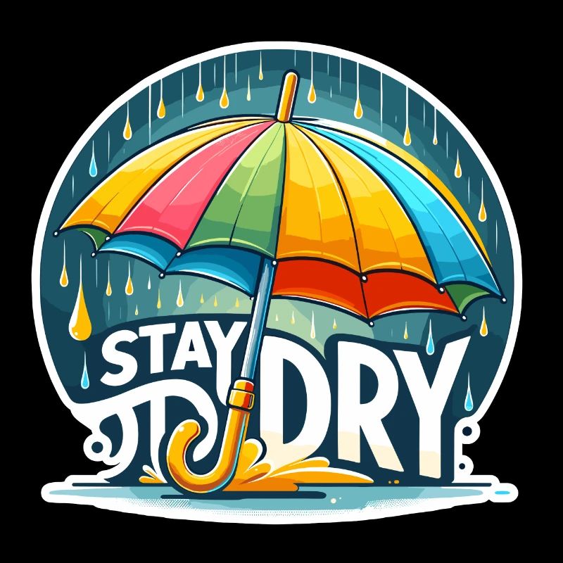 Restez au sec - Illustration de parapluie