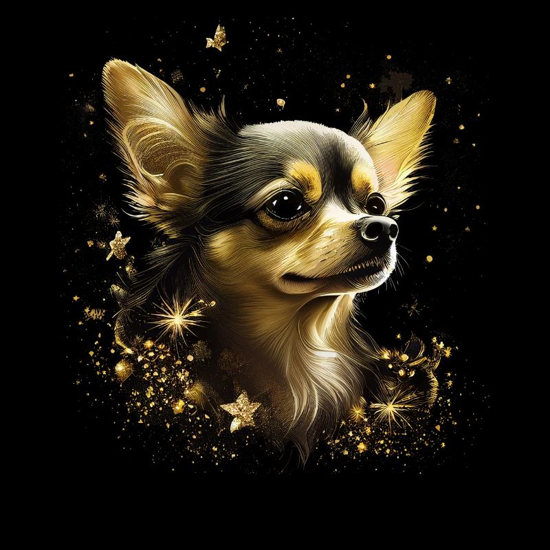 Chihuahua - Chien Mignon Jaune Or Couleur Amour