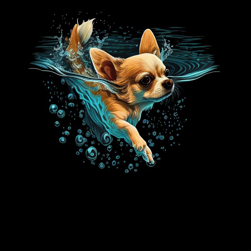 Chihuahua | Nager Mignon Eau Plongée Drôle Chien