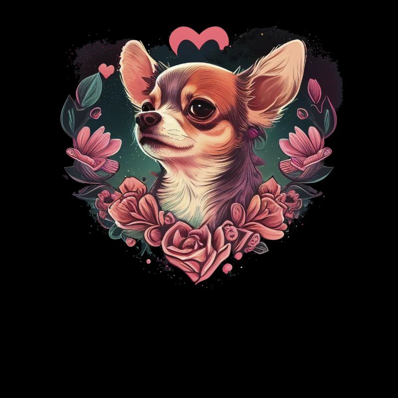 Chihuahua - Chien Mignon Chiot Cœurs Rose Girly