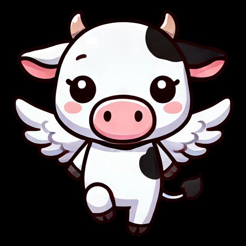Vache mignonne comme ange dessin animé