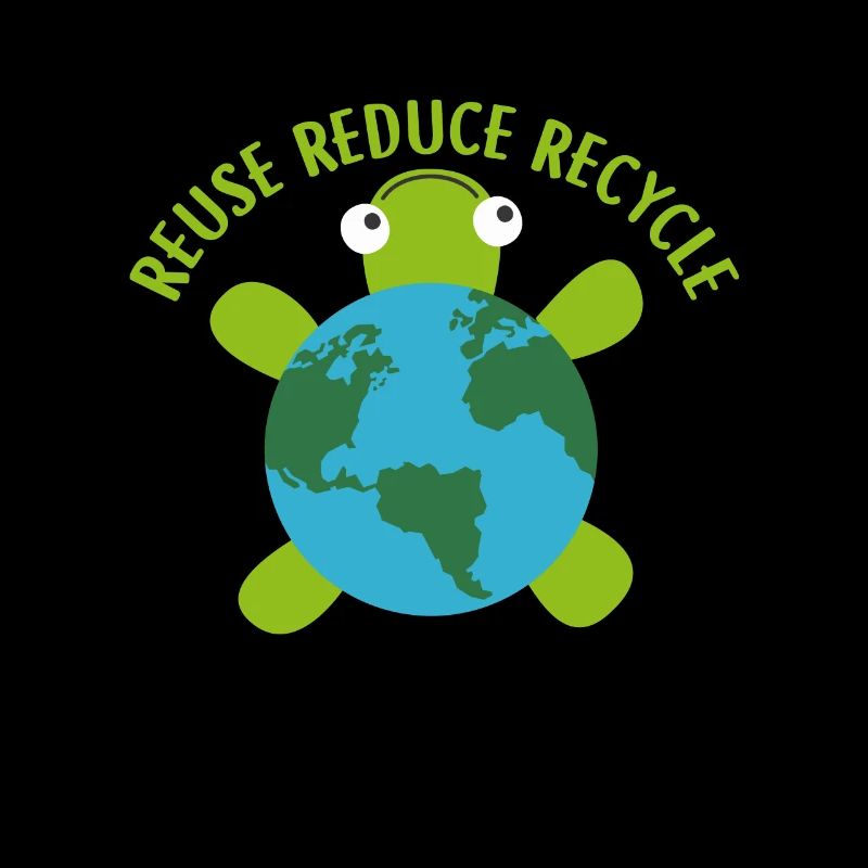 Reduce Reuse Recycle Turtle -Save Earth Ocean