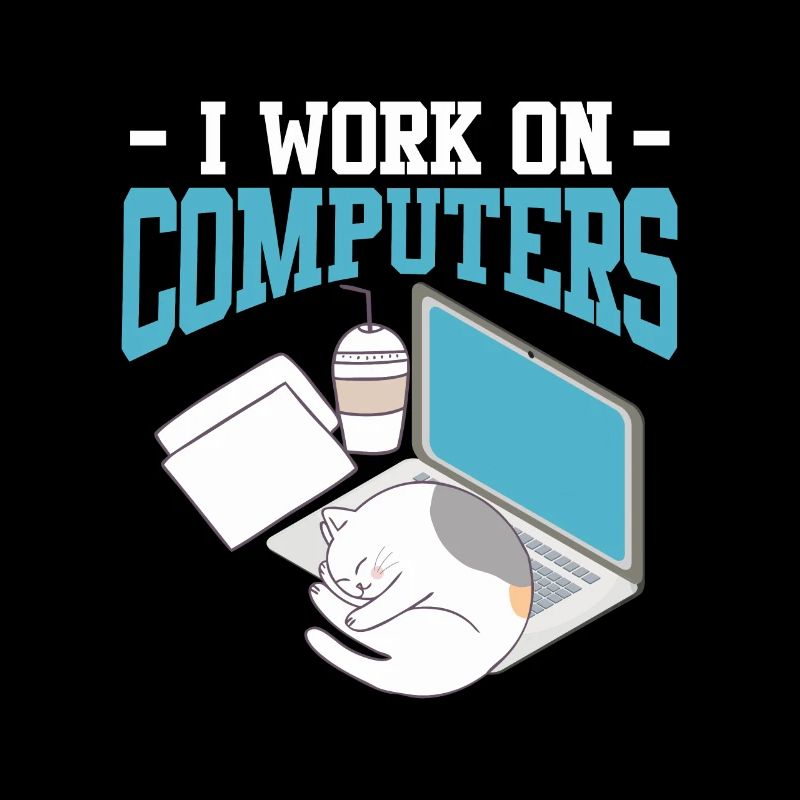 Informatik Katze Zocken Nerd Programmierer