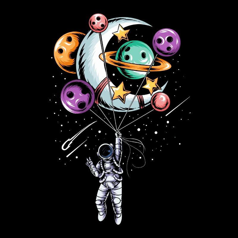 Astronaut Balloon Planet Illustrations