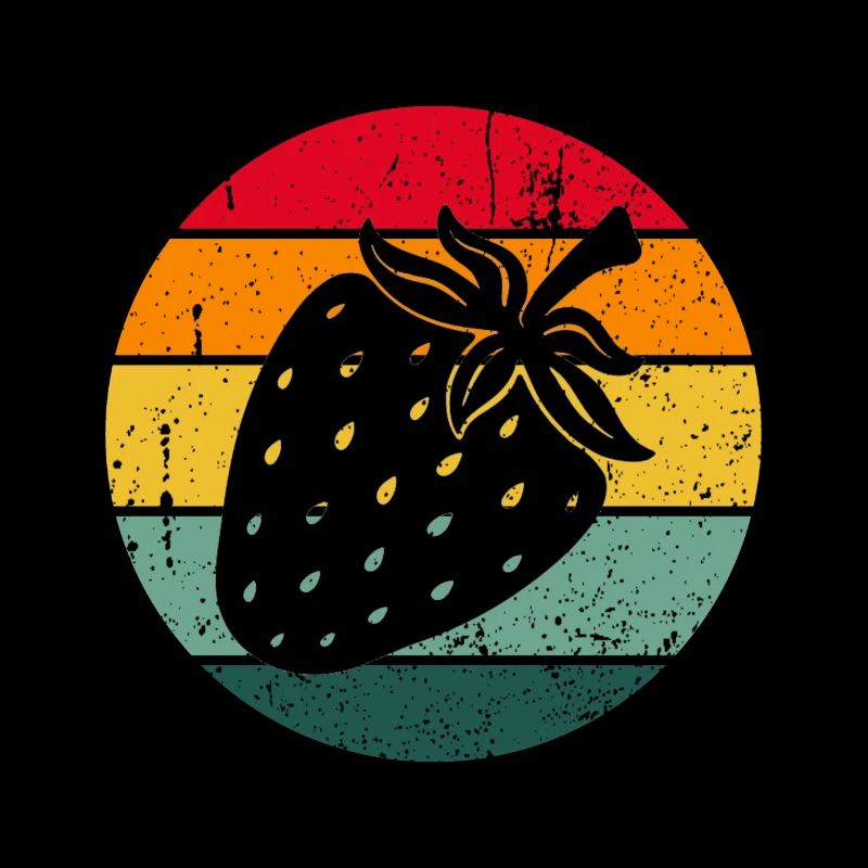 Vintage Retro Strawberry Fruit Fruit Strawberries