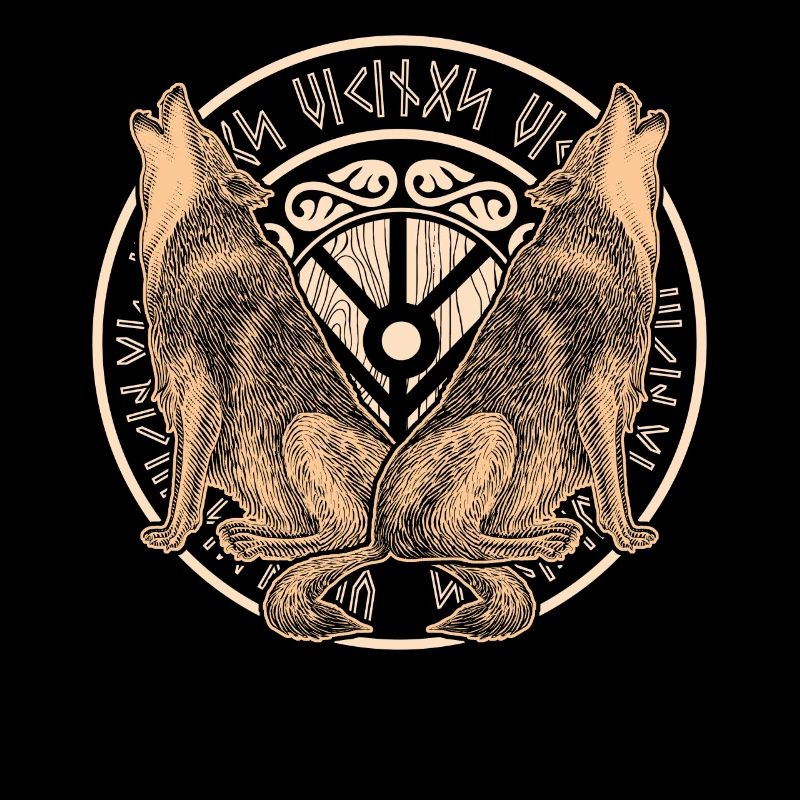 Le bouclier viking de Wolf Odin Loups Odhin