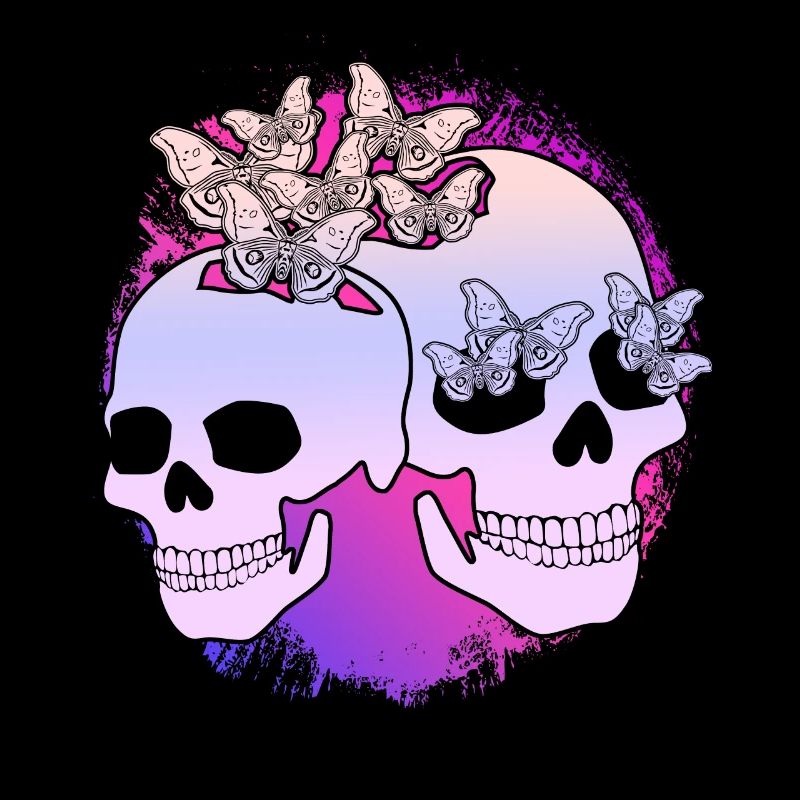 Moth Skull Motten Occult Motte Goth