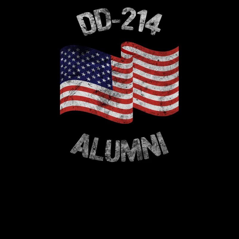 Dd214 uns bewaffnete Kräfte Alumni USA Flagge Vintage Tee