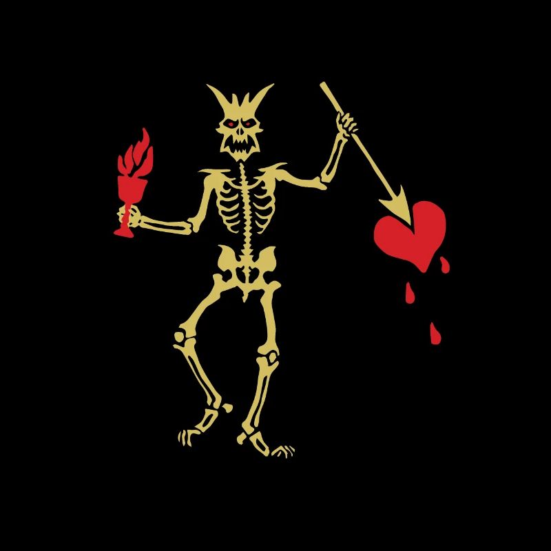 Jolly Roger - Drapeau du Pirate Barbe Noire