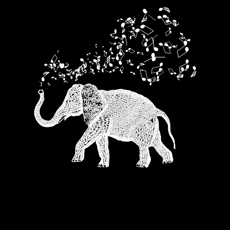 Elephant avec trompe et notes de musiques